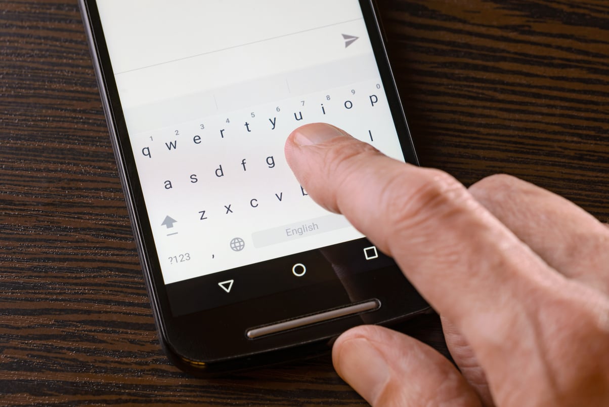 Writing Sms on Smartphone